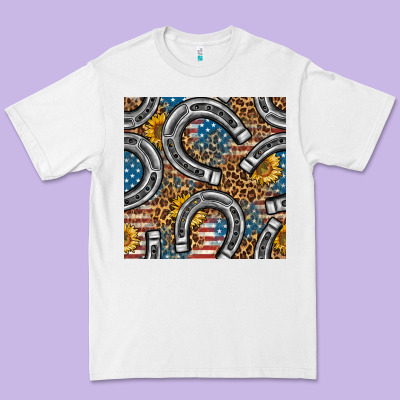 American Flag Horseshoe Deamless Pattern Premium Tee Designed By Bundleandbundleshop