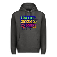 Charcoal Heather i'm like 2024 done Premium Hoodie - CowGirlArtShop