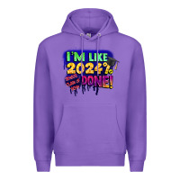 Purple i'm like 2024 done Premium Hoodie - CowGirlArtShop