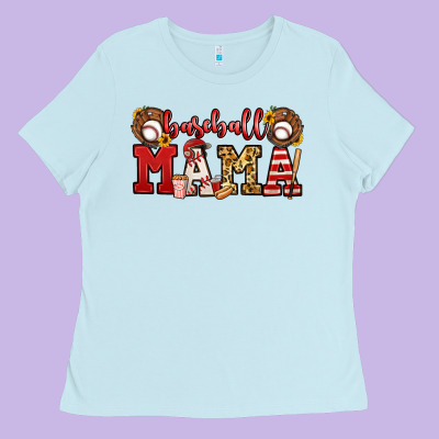 Baseball Mama Ladies Tee Designed By Jasminsmagicworld