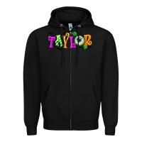 Black Personalized Halloween Zipper Hoodie - NancyCooperArtShop