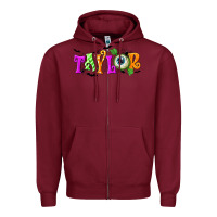 Burgundy Personalized Halloween Zipper Hoodie - NancyCooperArtShop
