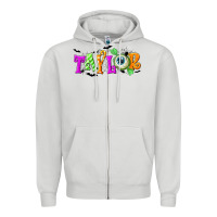 Dove Grey Personalized Halloween Zipper Hoodie - NancyCooperArtShop