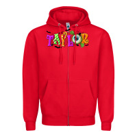 Red Personalized Halloween Zipper Hoodie - NancyCooperArtShop