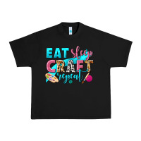 Black eat sleep craft repeat Urban Heavy Tee - NancyCooperArtShop