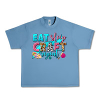 Pebble Blue eat sleep craft repeat Urban Heavy Tee - NancyCooperArtShop
