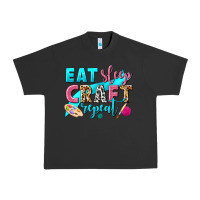 Pigment Black eat sleep craft repeat Urban Heavy Tee - NancyCooperArtShop