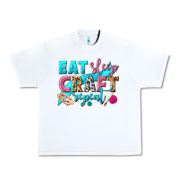 White eat sleep craft repeat Urban Heavy Tee - NancyCooperArtShop