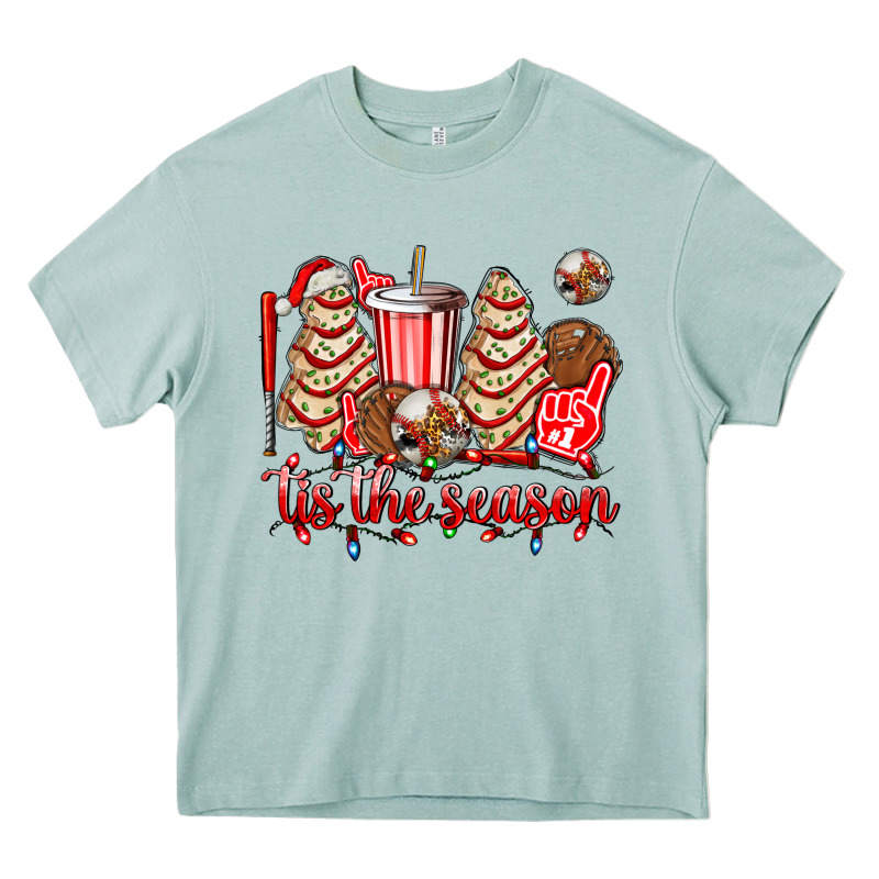 Tis The Season Christmas Tree  Cake Baseball Heavy Core Tee by AdoDesignShop | Teevron