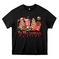 Black tis the season christmas tree  cake baseball Heavy Core Tee - AdoDesignShop