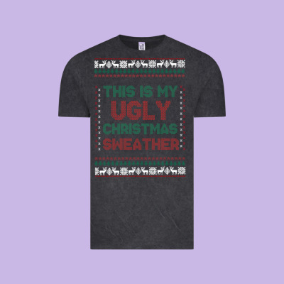 This Is My Ugly Christmas Vintage Tee Designed By Maliassmallbusiness