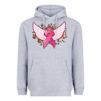 Heather Grey Cancer ribbon angel wings Cancer Awareness Heavyweight Hoodie - HowdyJamesFarm