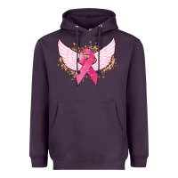 Cancer Ribbon Angel Wings Cancer Awareness Heavyweight Hoodie | Teevron