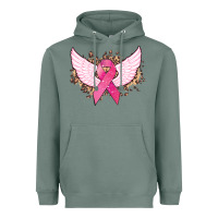 Sage Cancer ribbon angel wings Cancer Awareness Heavyweight Hoodie - HowdyJamesFarm