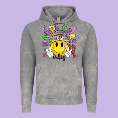 Mardi Gras Vibes Vintage Hoodie Designed By Maliassmallbusiness
