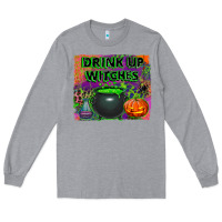 Heather Grey drink up witches Long Sleeve Tee - BundleAndBundleShop