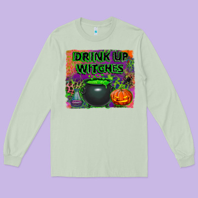 Drink Up Witches Long Sleeve Tee Designed By Bundleandbundleshop