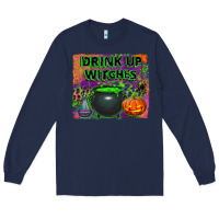 Navy drink up witches Long Sleeve Tee - BundleAndBundleShop