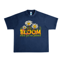 Navy bloom where you are planted Urban Heavy Tee - NancyCooperArtShop