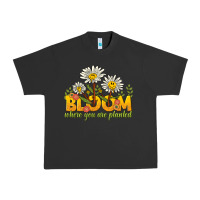 Pigment Black bloom where you are planted Urban Heavy Tee - NancyCooperArtShop