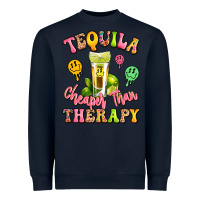 Navy tequila cheaper than therapy Heavyweight Sweatshirt - LillyAllenDesigns