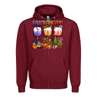 Burgundy hallothanksmas Zipper Hoodie - texasbilliewilder