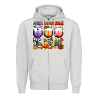Dove Grey hallothanksmas Zipper Hoodie - texasbilliewilder