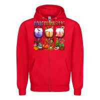 Red hallothanksmas Zipper Hoodie - texasbilliewilder