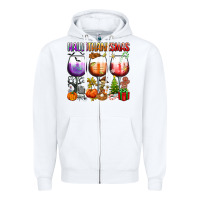 White hallothanksmas Zipper Hoodie - texasbilliewilder