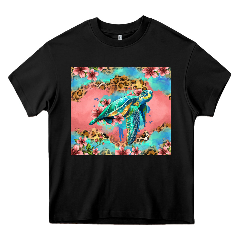 Floral Turtle Heavy Core Tee by Jasminsmagicworld | Teevron