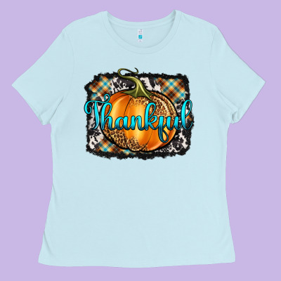 Thankful Pumpkin Ladies Tee Designed By Artiststas