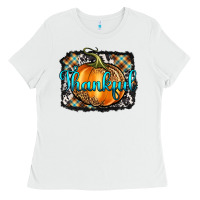 White Thankful Pumpkin Ladies Tee - Artiststas