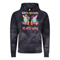 Cloud Black anti social butterfly Vintage Hoodie - MaliasSmallBusiness