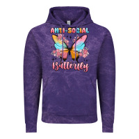 Cloud Purple anti social butterfly Vintage Hoodie - MaliasSmallBusiness