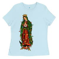 Baby Blue christmas our lady of guadalupe Ladies Tee - JahusDesignShop