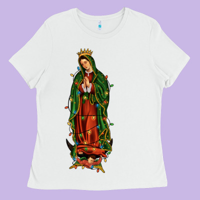 Christmas Our Lady Of Guadalupe Ladies Tee Designed By Jahusdesignshop