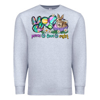 Heather Grey Peace love Easter Day Premium Sweatshirt - CowGirlArtShop
