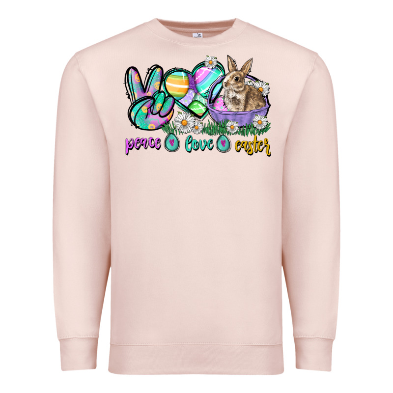Peace Love Easter Day Premium Sweatshirt by CowGirlArtShop | Teevron
