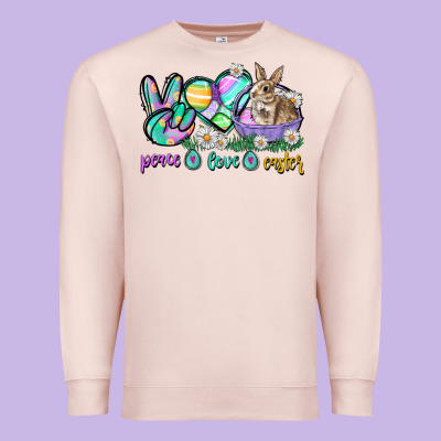 Peace Love Easter Day Premium Sweatshirt Designed By Cowgirlartshop