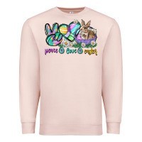 Pale Pink Peace love Easter Day Premium Sweatshirt - CowGirlArtShop