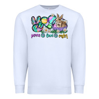 White Peace love Easter Day Premium Sweatshirt - CowGirlArtShop
