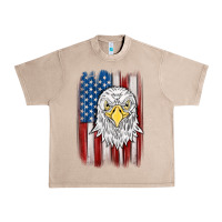 French Oak American flag eagle Urban Heavy Tee - MaliasSmallBusiness