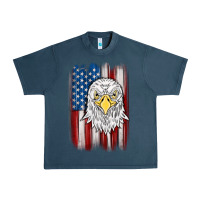 Midnight Navy American flag eagle Urban Heavy Tee - MaliasSmallBusiness
