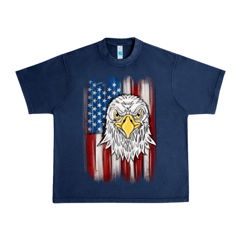 American Flag Eagle Urban Heavy Tee by MaliasSmallBusiness | Teevron