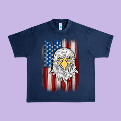 American Flag Eagle Urban Heavy Tee Designed By Maliassmallbusiness
