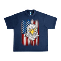 Navy American flag eagle Urban Heavy Tee - MaliasSmallBusiness