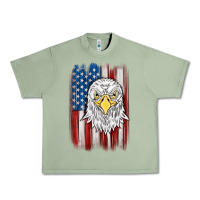 Oil Green American flag eagle Urban Heavy Tee - MaliasSmallBusiness