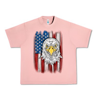Salmon American flag eagle Urban Heavy Tee - MaliasSmallBusiness
