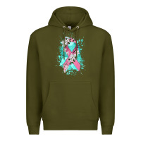 Army Green cancer ribbon Premium Hoodie - CowGirlArtShop