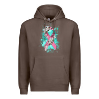 Coffee cancer ribbon Premium Hoodie - CowGirlArtShop